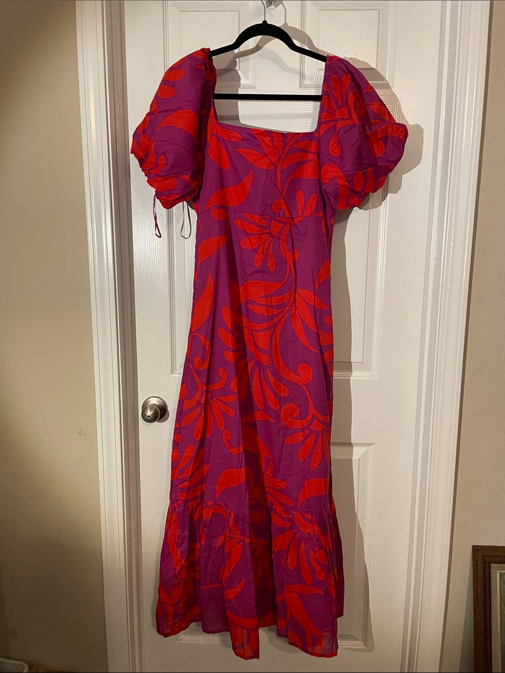 Sugarlips Purple Maxi Dress with Red Floral Print